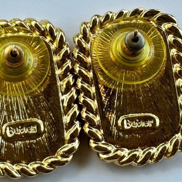 Vintage Butler cream enamel bracelet and earring set - Picture 8 of 10